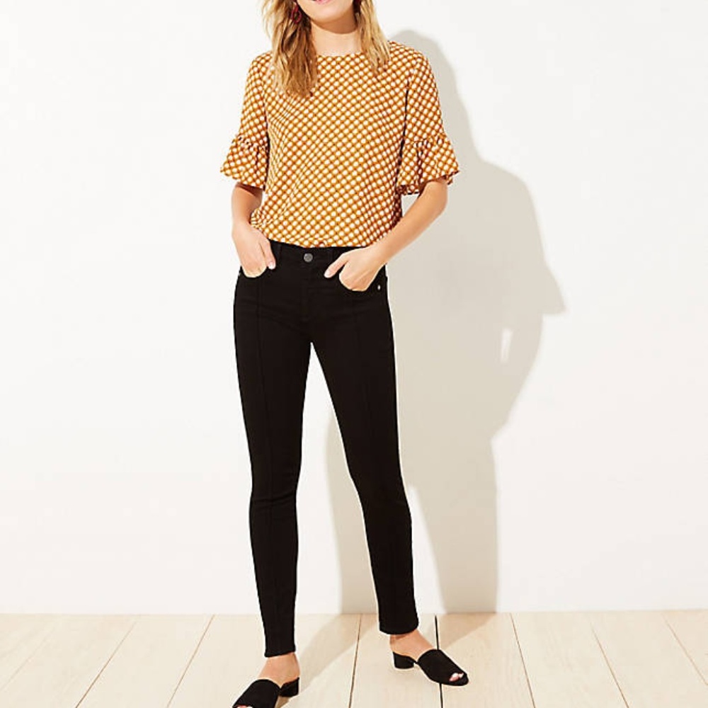 🆕 NWT Loft PIN-TUCK black JEANS